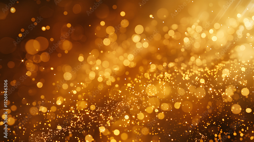 New Year, Dark background, gold particles, glitter on blurred background with a bokeh effect New Year, Dark background, gold particles, glitter on blurred background with a bokeh effect