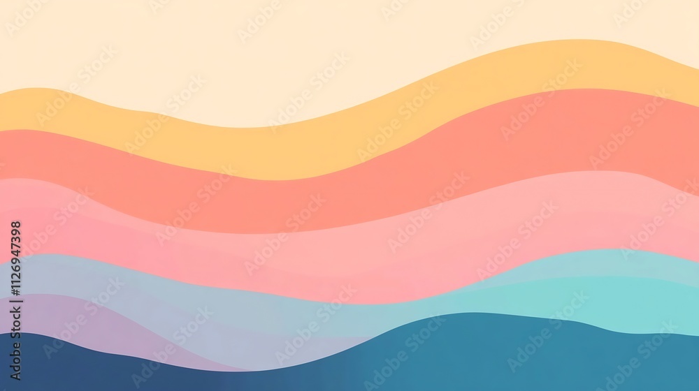 Fototapeta premium Subtle Pastel Gradient with Flowing Organic Lines for Calm and Modern Lifestyle Visuals