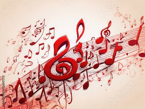 music notes on transparent  background photo