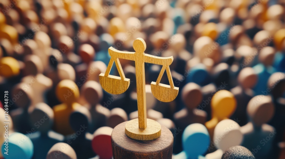 Fototapeta premium The Scales of Justice: A Symbol of Equilibrium and Fairness in a Chaotic World 