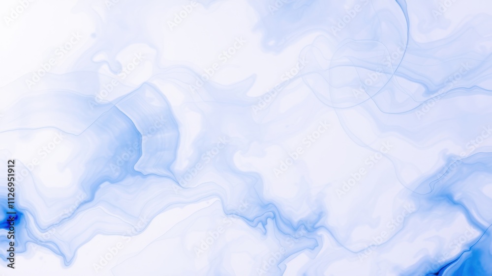Fototapeta premium Abstract Light Blue Swirling Ink Design A Serene and Elegant Background for Modern Projects