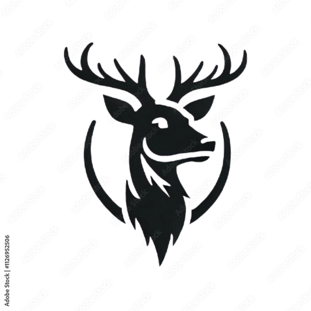 A silhouette Deer Face vector