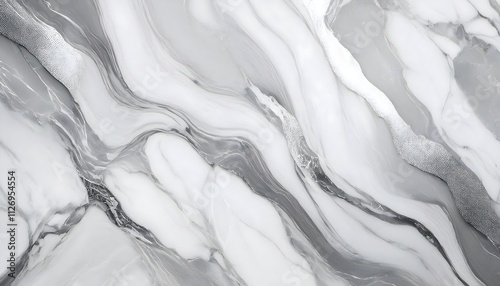 Abstract light grey marble texture with silver splashes, luxury background. White and grey marble surface wallpaper