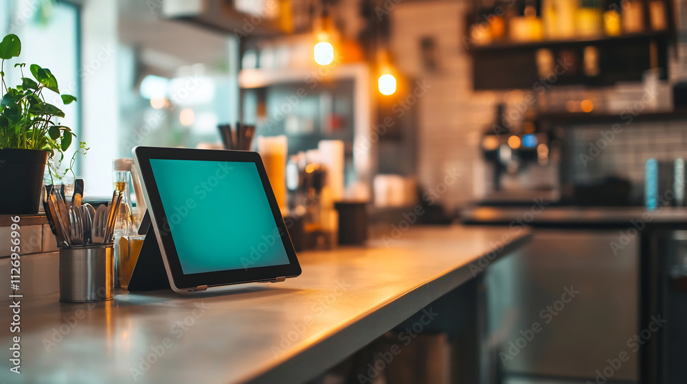 Vibrant Digital Bistro Menu on Tablet Enhancing Corporate Ambiance Vibrant Digital Bistro Menu on Tablet Enhancing Corporate Ambiance