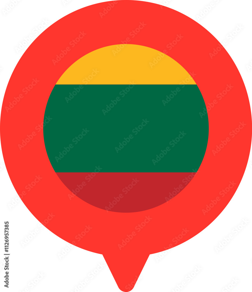 Lithuania Flag On Pin Icon Lithuania Flag On Pin Icon