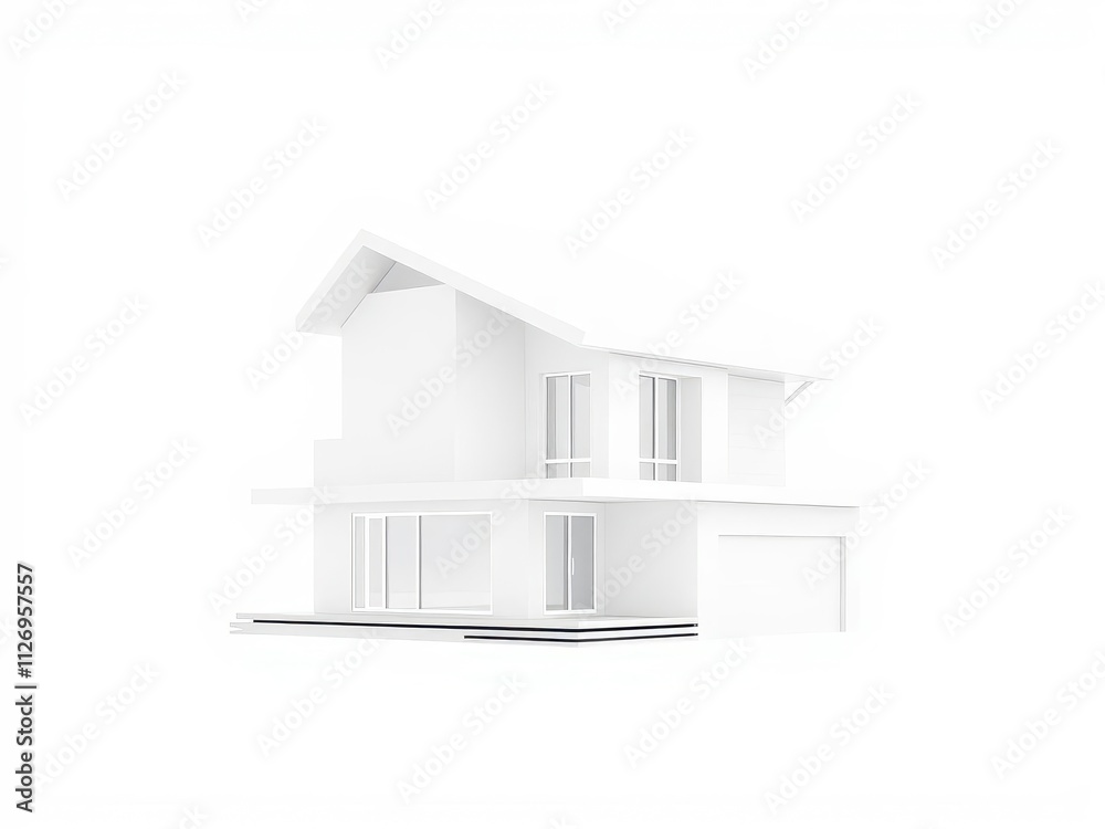 Modern house with clean lines and geometric shapes in a minimalist style, lines, geometric