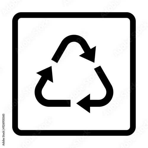 Recycle Icon. Isolated Recyclable Vector Symbol Silhouette Illustration.