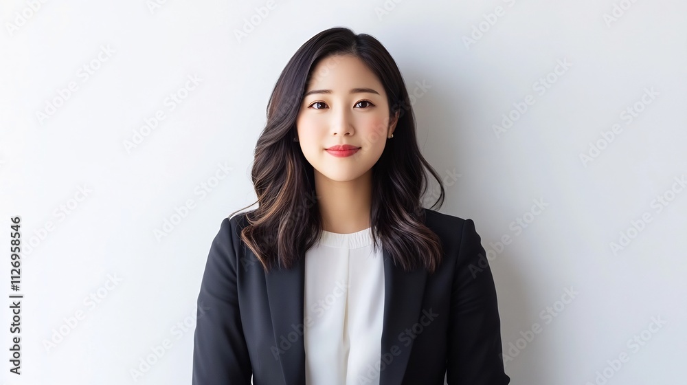 Confident and Composed Businesswoman in Formal Office Attire