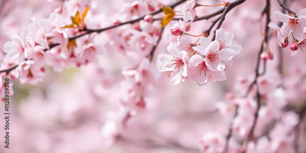 Pink sakura petals falling gracefully against a blurry background, sakura, cherry blossom Pink sakura petals falling gracefully against a blurry background, sakura, cherry blossom