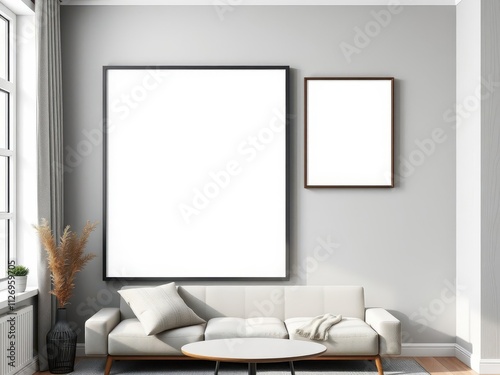 Wallpaper Mural Poster mockup hanging on wooden clips with a house plant in the background, concept, design, modern Torontodigital.ca