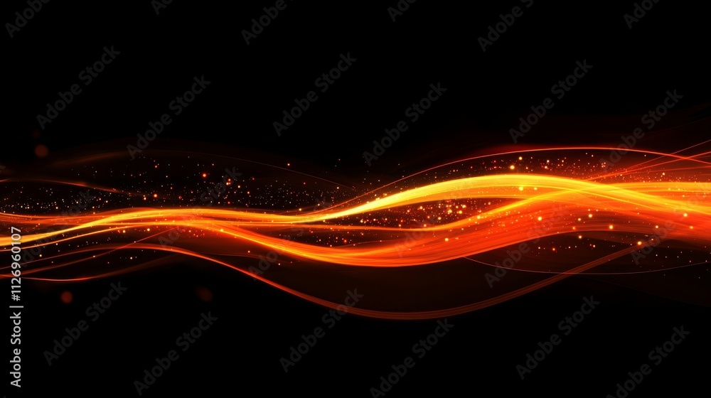 Obraz premium Fiery Orange Waves: Abstract Dynamic Background