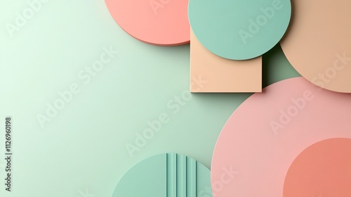 Wallpaper Mural Soft Pastel Geometric Shapes Background for Modern Presentations and Branding Torontodigital.ca