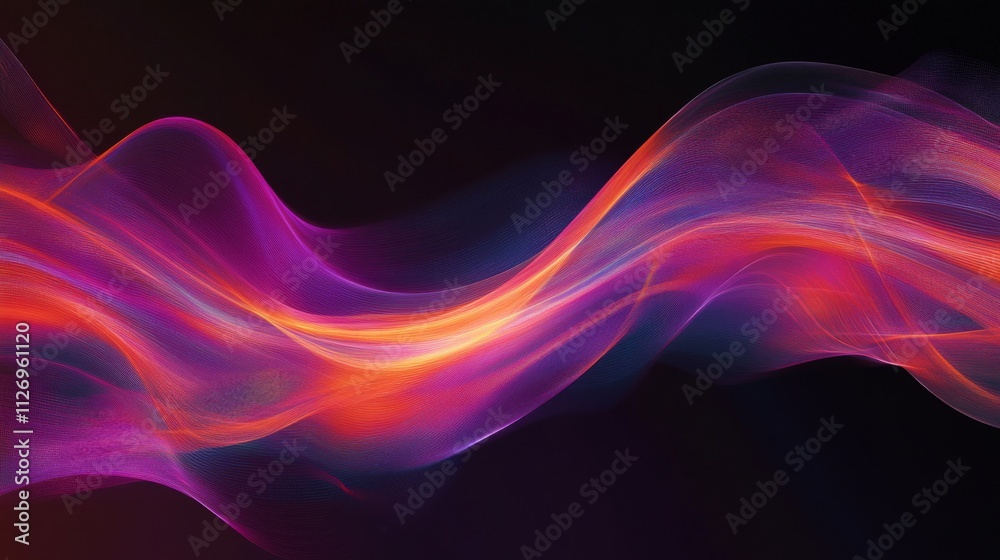 Abstract Glowing Wave Background: Purple, Orange and Red Vibrant Lines Abstract Glowing Wave Background: Purple, Orange and Red Vibrant Lines