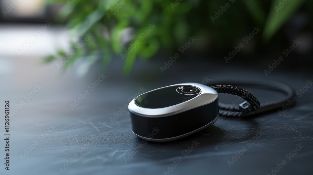 Personal safety alarm device for home use indoor setting product photography minimalist environment close-up viewpoint Personal safety alarm device for home use indoor setting product photography minimalist environment close-up viewpoint
