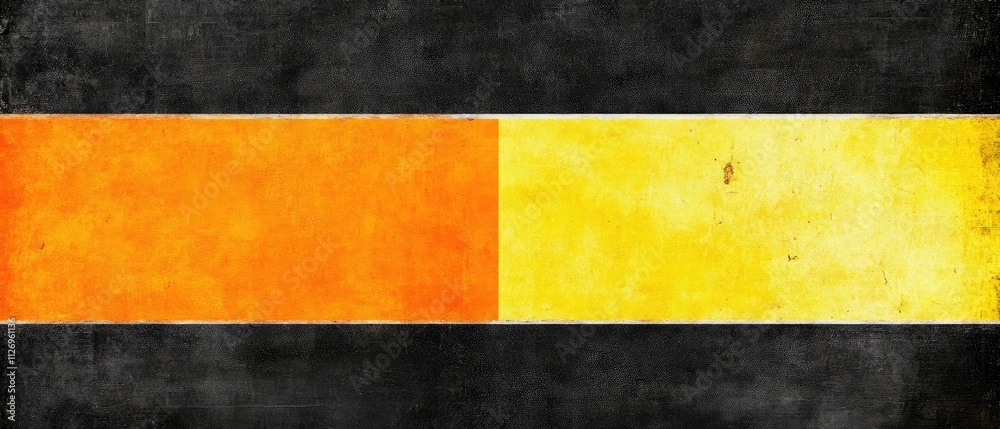 Abstract background featuring contrasting blocks of vibrant orange and yellow against a dark textured surface Abstract background featuring contrasting blocks of vibrant orange and yellow against a dark textured surface