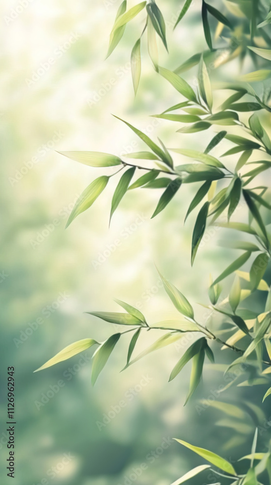 Bamboo leaves swaying in the wind Bamboo leaves swaying in the wind