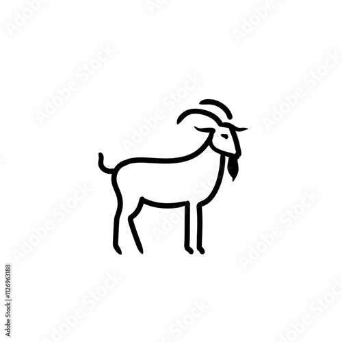 Transparent Goat Icon Logo for Animal Farming PNG