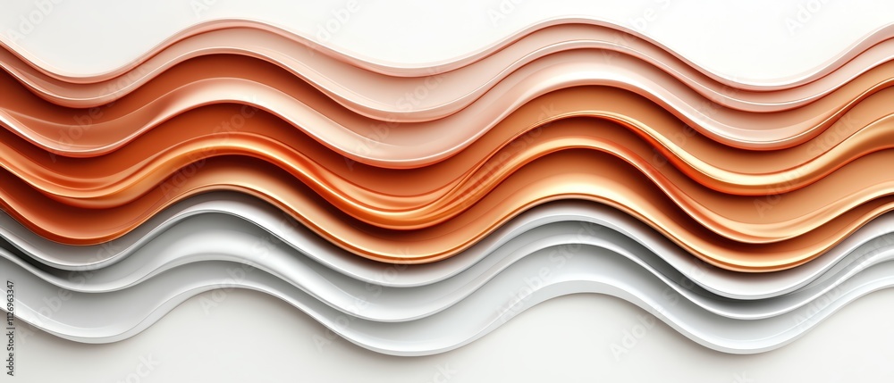 Obraz premium Abstract waves of metallic colors create an elegant and modern design.