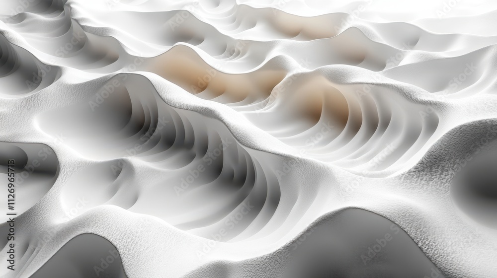 Obraz premium abstract design wavy circle on white background 3d rende