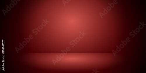red photo studio background with gradient in center, product presentation backdrop