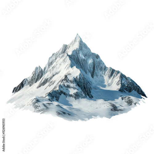 Snowy Mountain Landscape with Alpine Peaks and Glacier