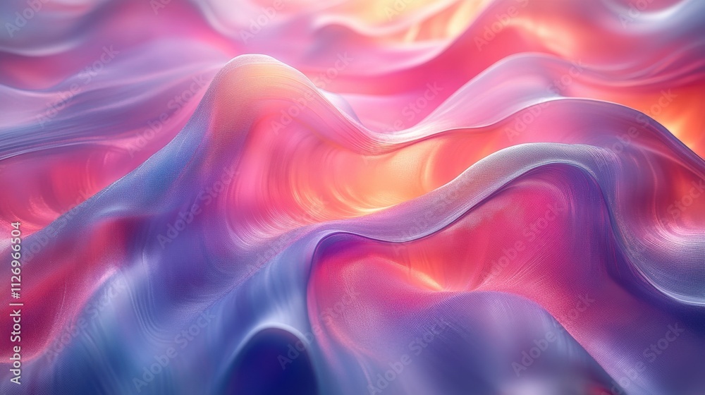 Obraz premium abstract design wavy iridescent shape 3d render