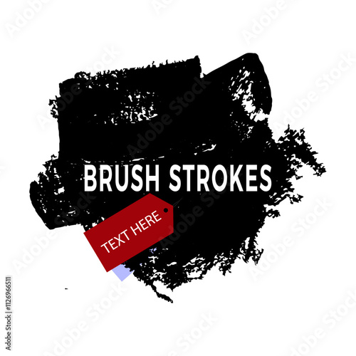 Printblack vector brushstroke vector art illustration
on white background. photo