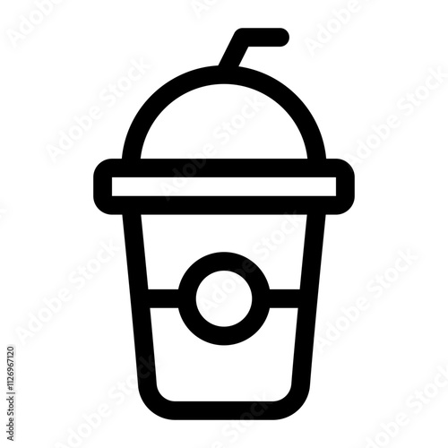 Minimalist line icon of a coffee cup, perfect for coffee shops, cafes, and beverage-related designs