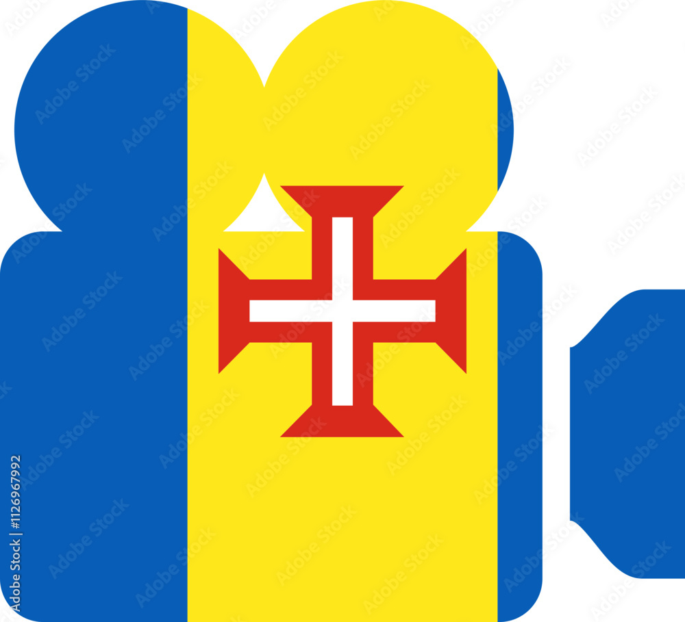 Obraz premium Madeira Flag on Documenrty icon