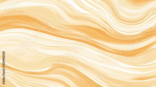 Smooth Abstract Cream and Orange Flowing Waves Pattern Background Design