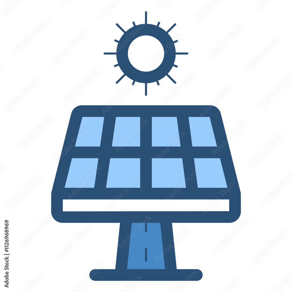 solar panel with sun icon