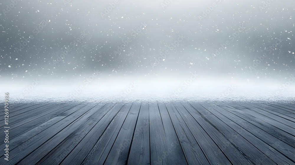 Winter Wooden Background Illustration