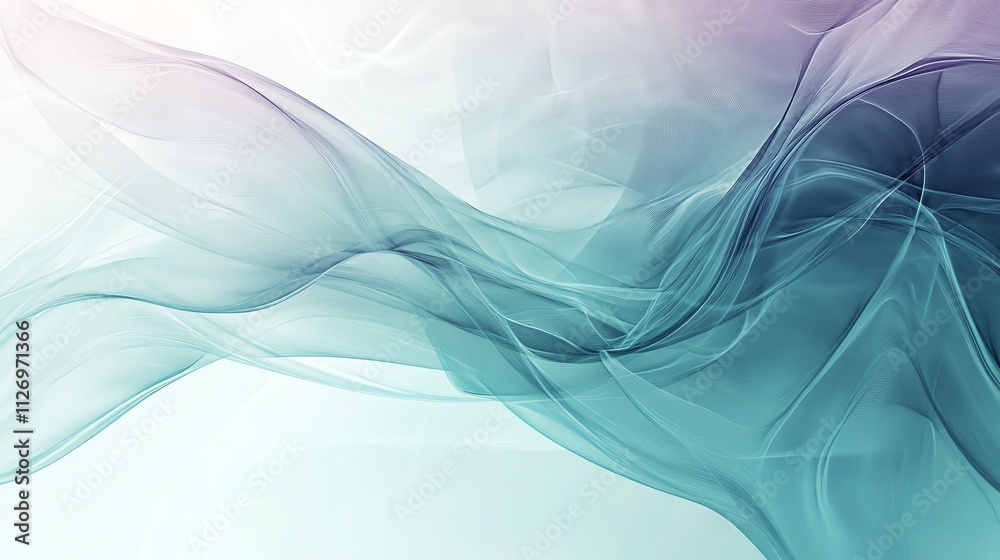 Fototapeta premium Abstract flowing wave pattern in soft pastel colors, creating a serene and elegant design.