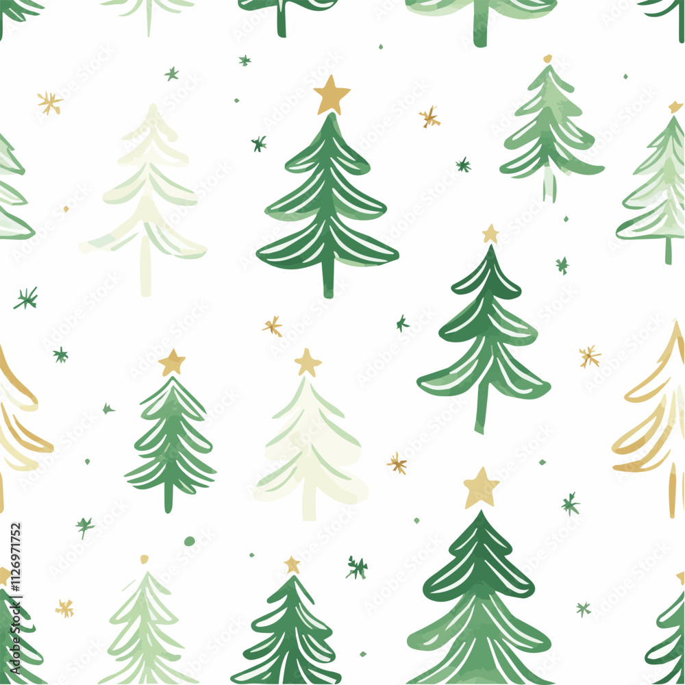 Obraz premium Seamless Patterns of christmas tree