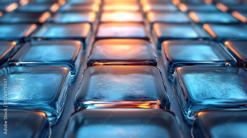 Obraz premium abstract glass blocks geometric background design 3d rende