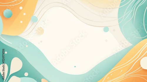 Abstract wavy background with pastel colors, organic shapes, and fluid patterns.