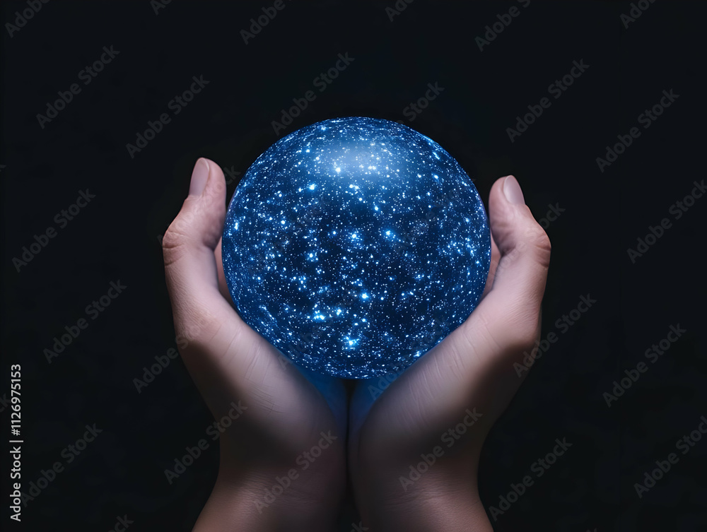 Glowing Galaxy Sphere Illustration Glowing Galaxy Sphere Illustration