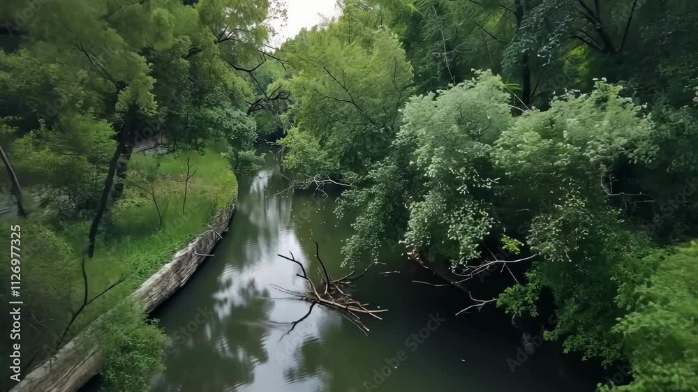 Serene River in Lush Green Forest Serene River in Lush Green Forest