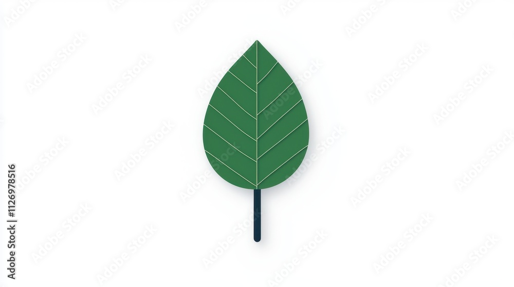 A simple green leaf illustration on a white background, symbolizing nature and growth. A simple green leaf illustration on a white background, symbolizing nature and growth.