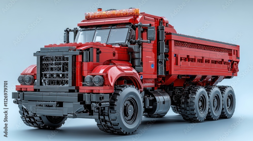 truck model made of block brick designed for construction purposes truck model made of block brick designed for construction purposes