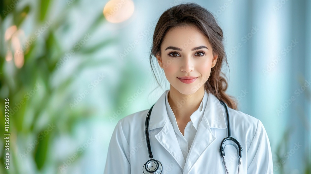 The female doctor exudes warmth and empathy as she greets each patient, her face glowing with genuine compassion and a reassuring smile that instantly puts them at ease The female doctor exudes warmth and empathy as she greets each patient, her face glowing with genuine compassion and a reassuring smile that instantly puts them at ease