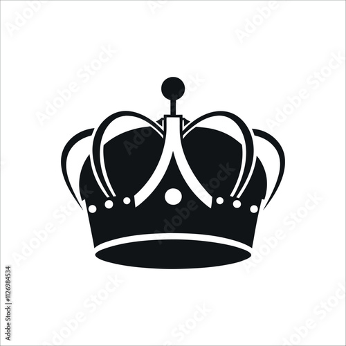  black crown icons vector on white background