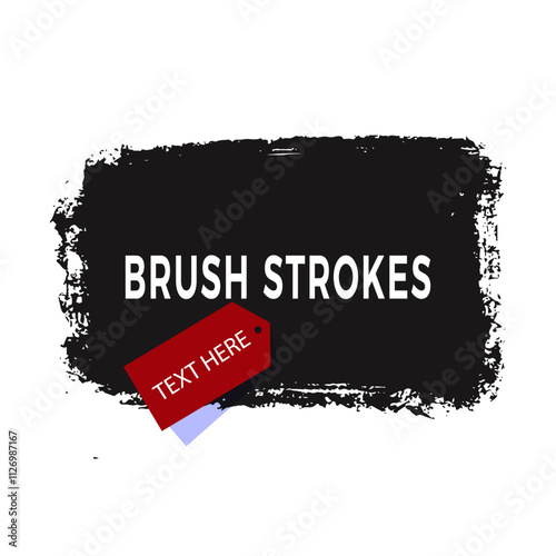 Printblack vector brushstroke vector art illustration
on white background. photo