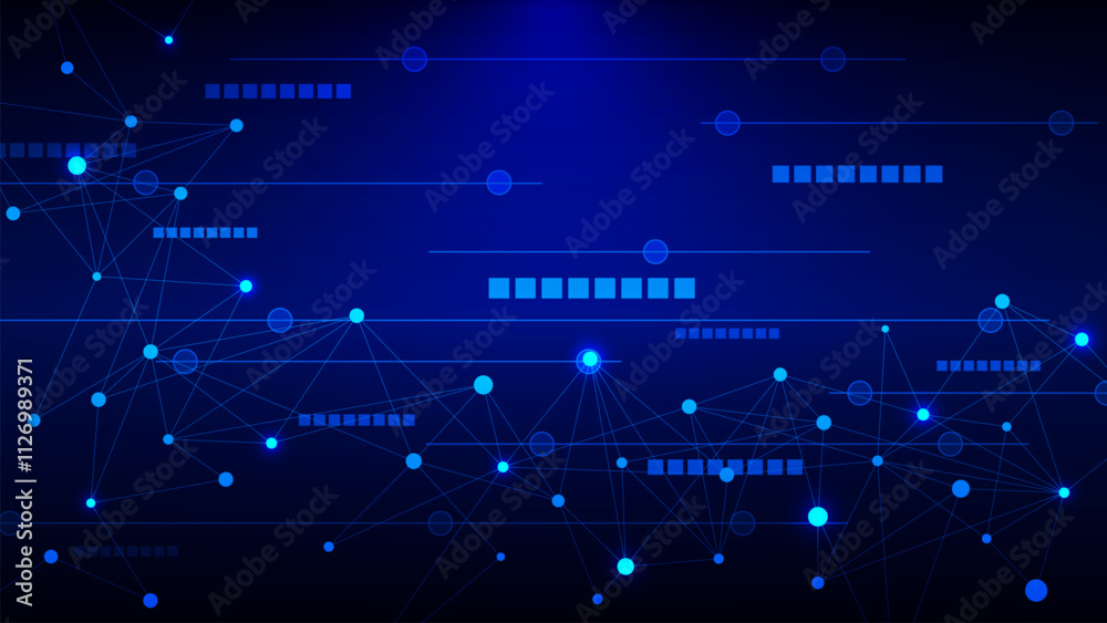 Abstract digital technology background with connecting points and lines, symbolizing fast digital network connection and communication concept backdrop