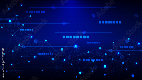 Abstract digital technology background with connecting points and lines, symbolizing fast digital network connection and communication concept backdrop
