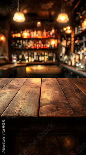 Dark Wooden Tabletop Background