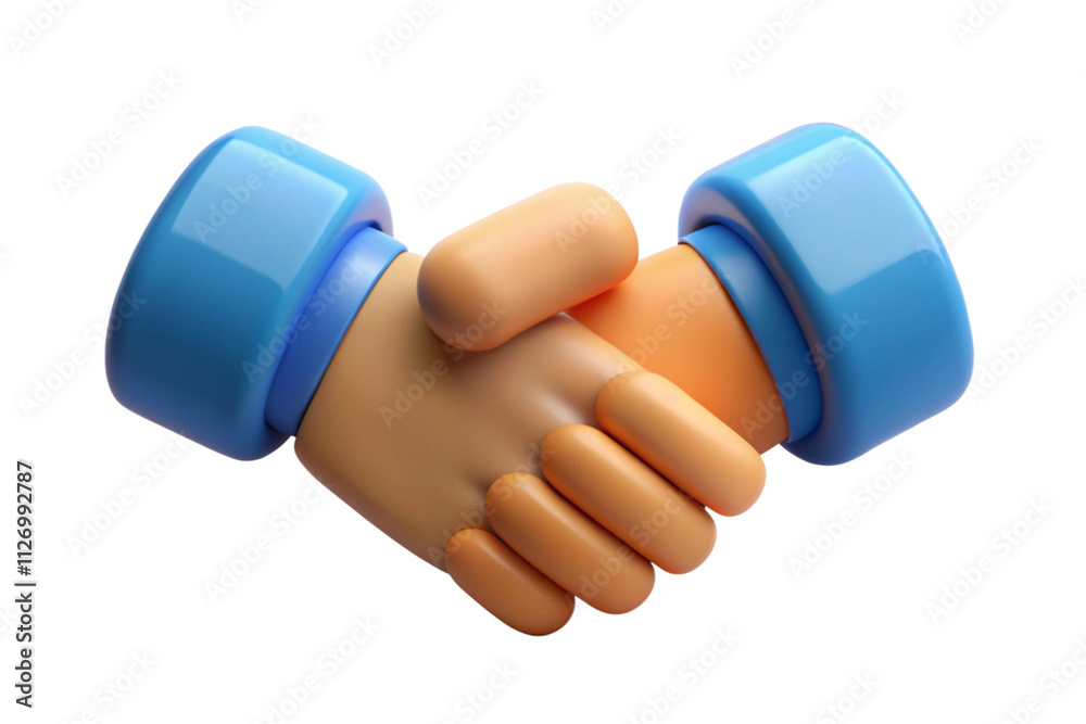 3d handshake on white background 3d handshake on white background