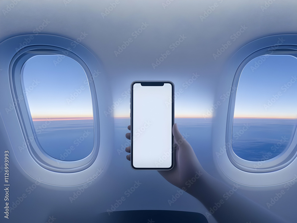 Airplane Window View 3D Illustration Airplane Window View 3D Illustration