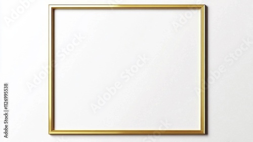 [Minimalist gold picture frame designs.] Sleek Minimalist Picture Frames on White Background for Modern Interior