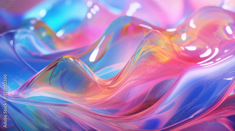 Abstract iridescent flowing pastel waves design Abstract iridescent flowing pastel waves design